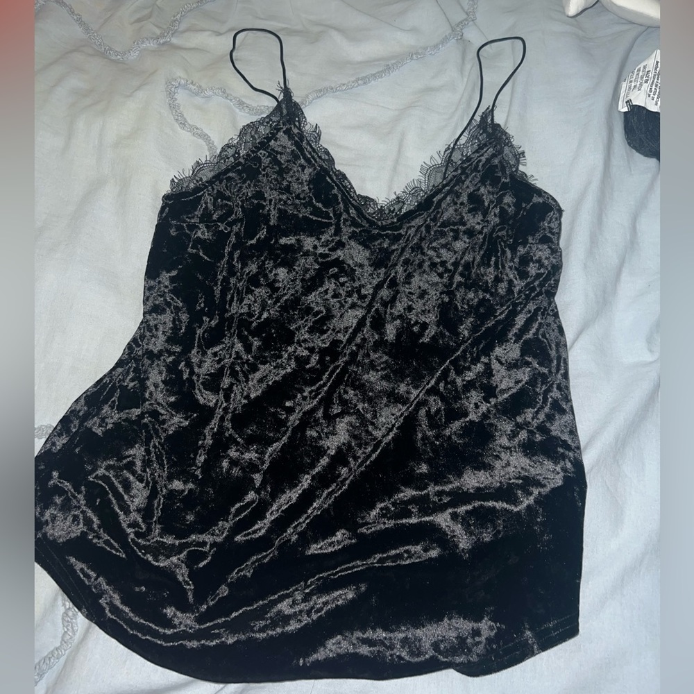 UO black velvet tank